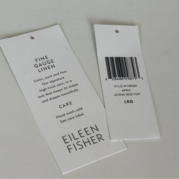 Eileen Fisher Linen Scoop Neck Sweater Apricot L NWOT - Picture 3 of 7